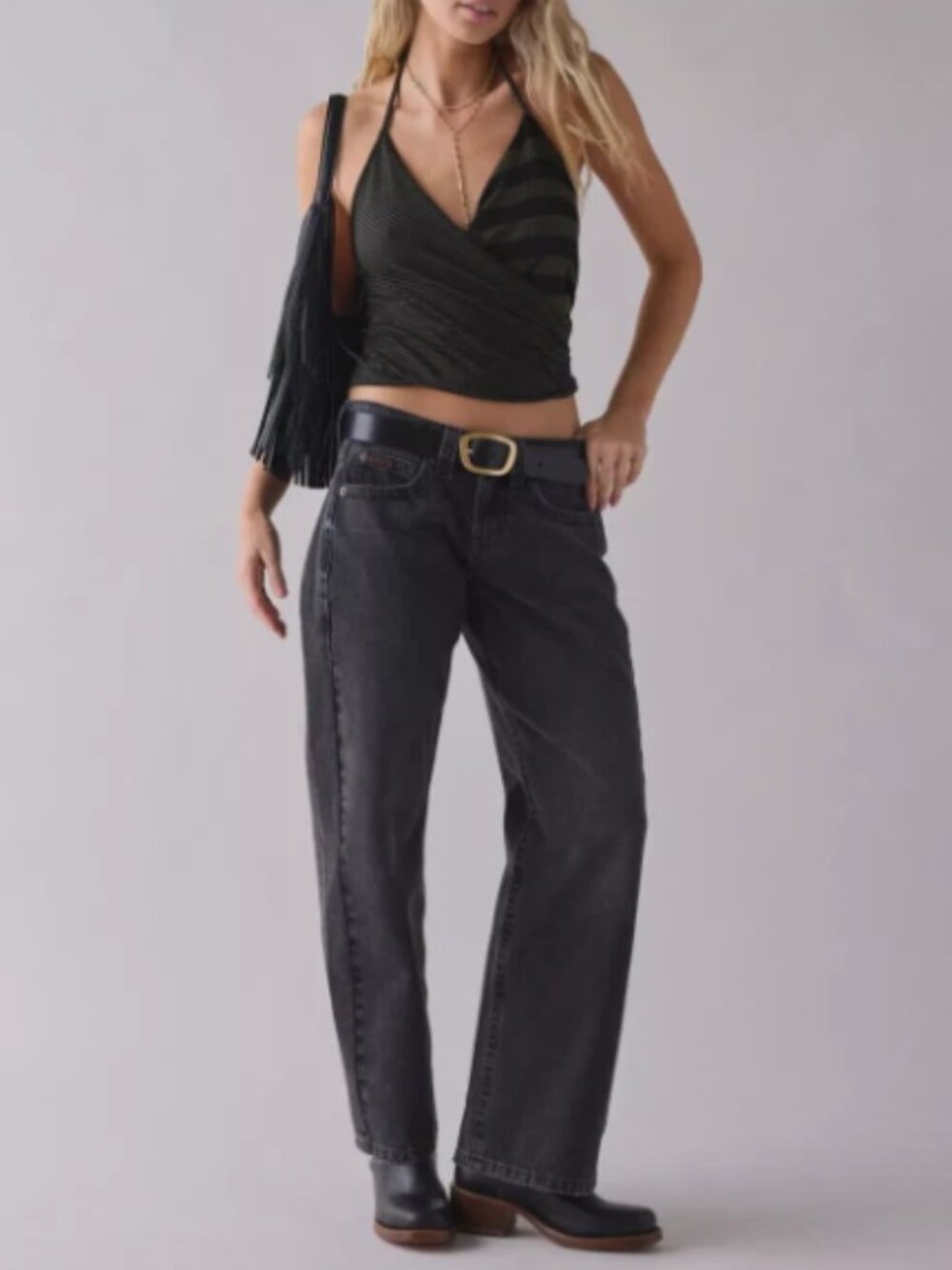 BDG Kayla Lowrider Jeans Women 30x32 Blk Low Rise Boyfriend Urban Outfitter NWT